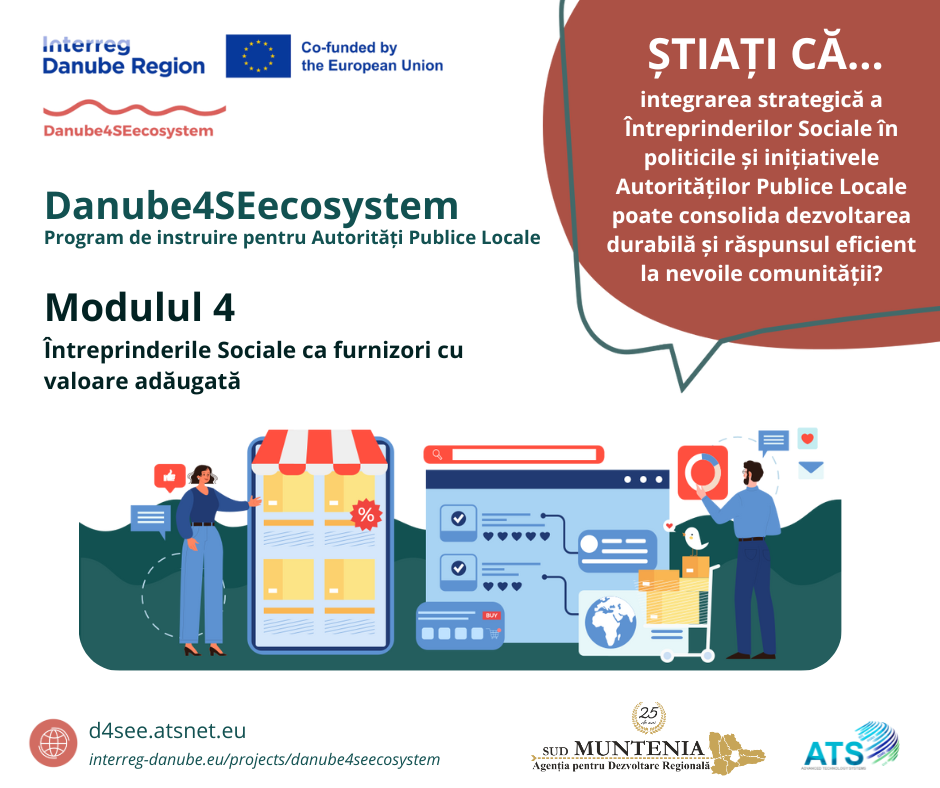 Programul de instruire Danube4SEecosystem - Modulul 4 pentru Autorități Publice Locale