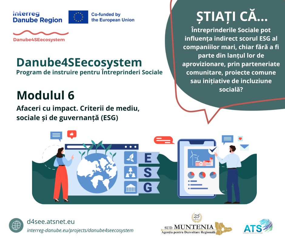 Programul de instruire Danube4SEecosystem - Modulul 6 pentru Întreprinderi Sociale