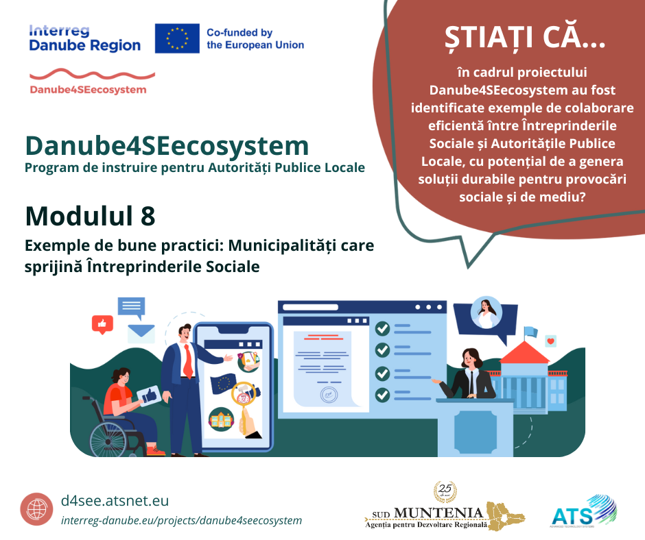 Programul de instruire Danube4SEecosystem - Modulul 8 pentru Autorități Publice Locale