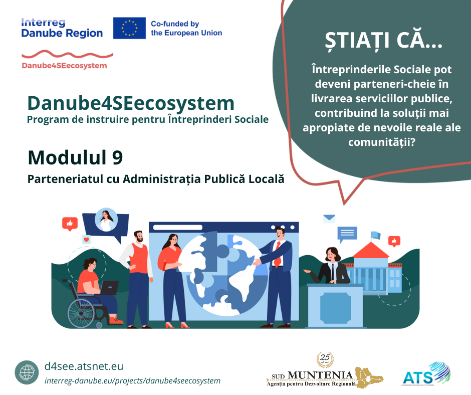 Programul de instruire Danube4SEecosystem - Modulul 9 pentru Întreprinderi Sociale