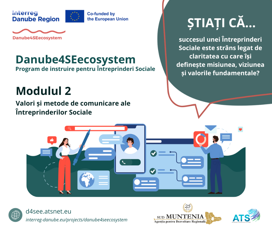 Programul de instruire Danube4SEecosystem - Modulul 2 pentru Întreprinderi Sociale