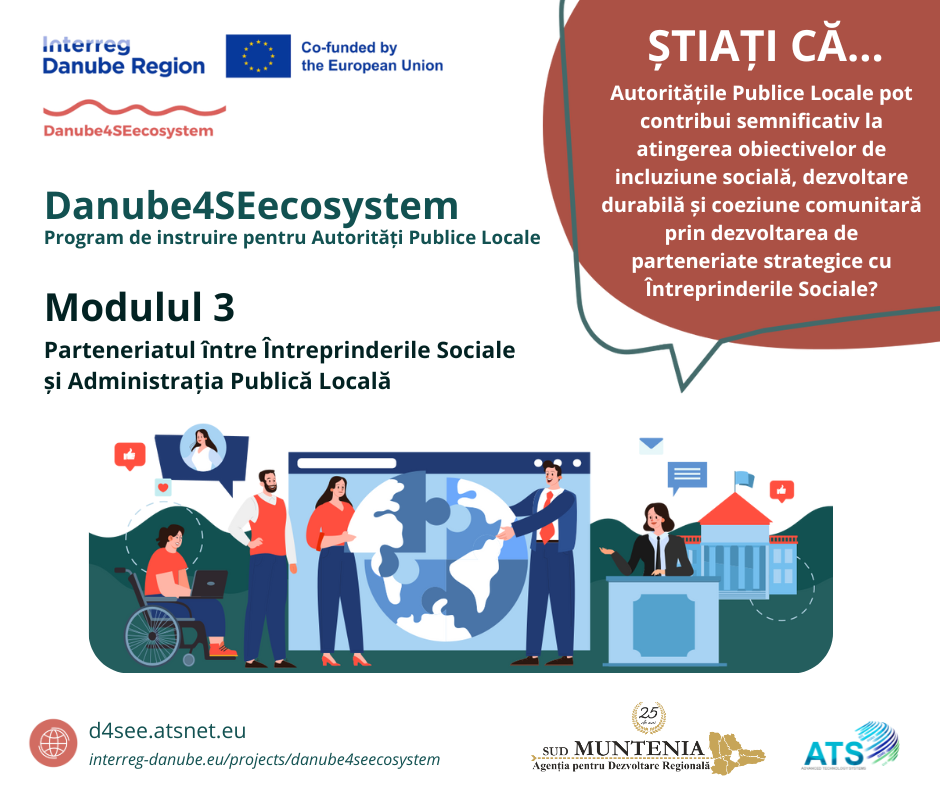 Programul de instruire Danube4SEecosystem - Modulul 3 pentru Autorități Publice Locale