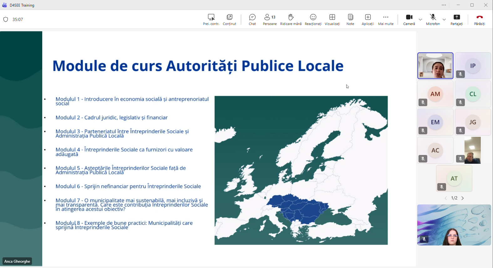 Programului de instruire D4SEE pentru Autorități Publice Locale