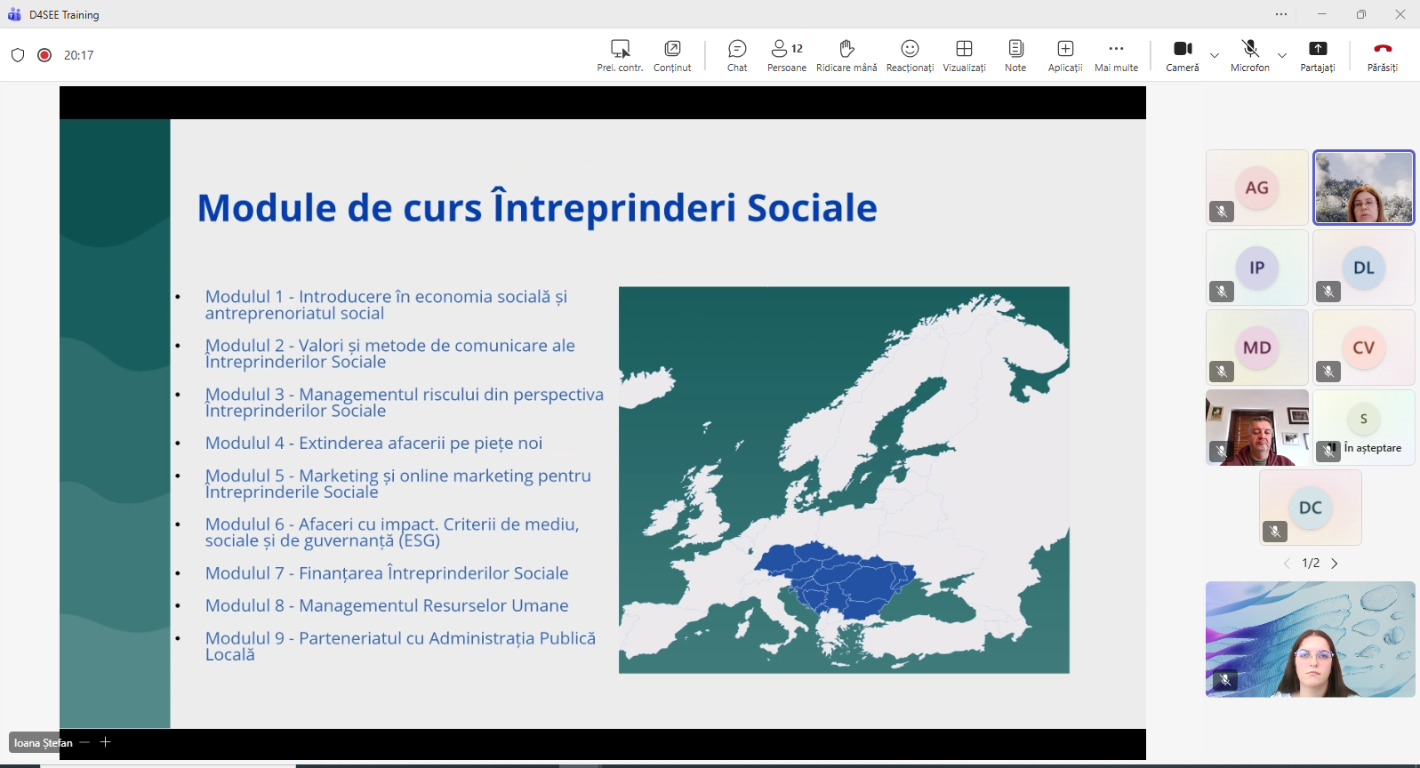 Programul de instruire D4SEE - Economia socială prinde contur în regiunea Dunării