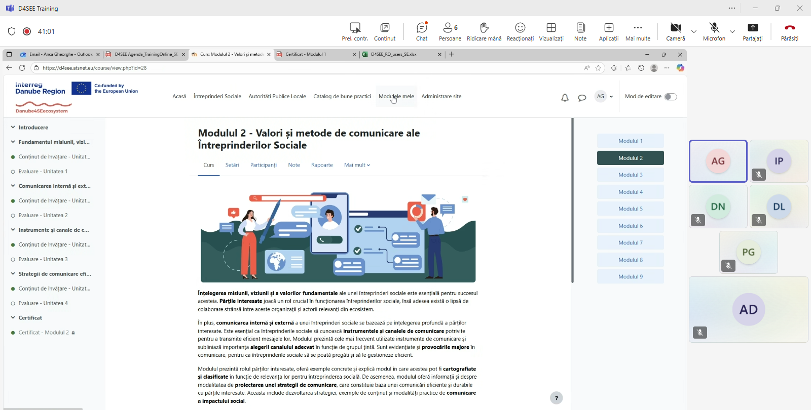 Programul de instruire D4SEE - Economia socială prinde contur în regiunea Dunării